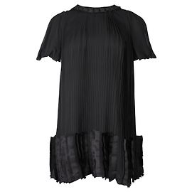Bcbg Max Azria Schwarzes, plissiertes Midikleid mit gefülltem Saum Schwarz