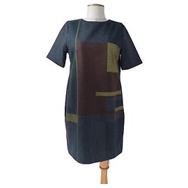 Bruuns Bazaar Dress Multicolore Wool Blend Size 42 Multiple colors