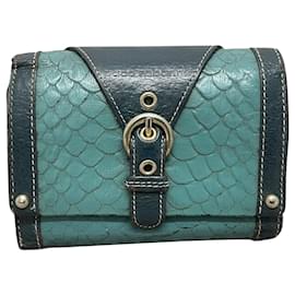 Paco Rabanne-Paco Rabanne vintage leather wallet-Turquoise,Dark green