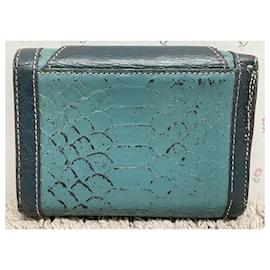 Paco Rabanne-Paco Rabanne vintage leather wallet-Turquoise,Dark green