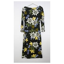 Erdem-Erdem Reese Kleid aus Stretch-Jersey mit Blumendruck-Schwarz
