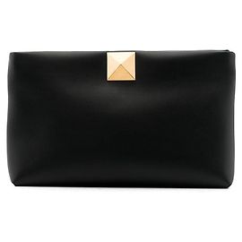 Valentino Garavani Valentino One Stud black soft clutch bag Other