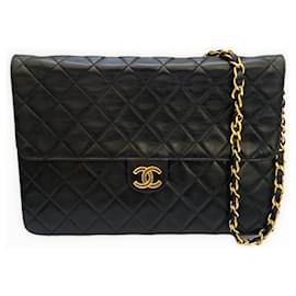 Chanel-CHANEL Handbags Timeless/Classique  Leather-Black