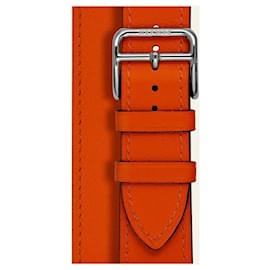 Hermès-CINTURINO GRANDE CAPE COD 37 MM, Tour foderato-Arancione