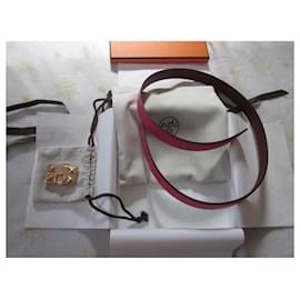 Hermès-Collier de Chien leather Belt Rose Mexico/Rouge H-Pink