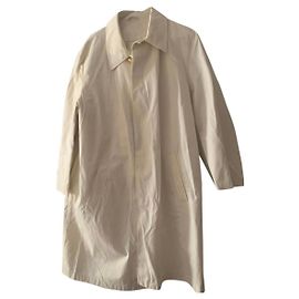 Trench Loewe crema in cotone e pelle Taglia L Crema