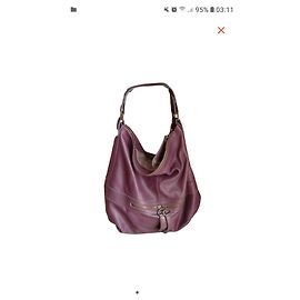 Gerard Darel Leather Tote Bag Purple Purple