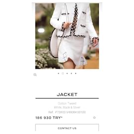 Chanel-chanel#blazer#veste#tuvit#avec facture#étiquette#38#m#français-Noir,Blanc,Crème