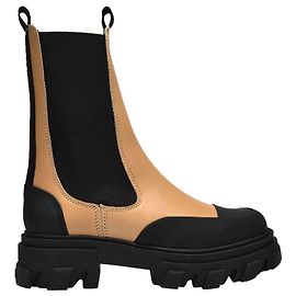 Ganni Botines Tachonados en Piel Marrón Multicolor