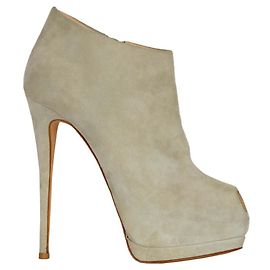Giuseppe Zanotti Suede Gray Ankle Boots Grey