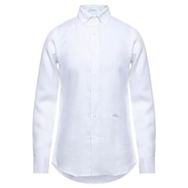 Malo-Malo men's shirt in white linen-Bianco