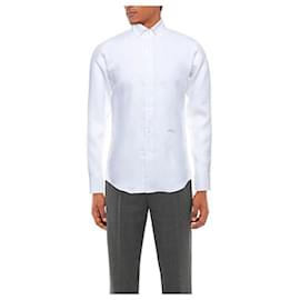 Malo-Malo men's shirt in white linen-Bianco
