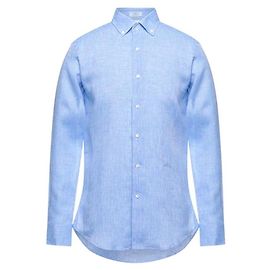 Herrenhemd Malo aus Denim-Leinen Blau