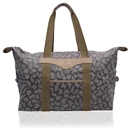 Yves Saint Laurent Sac de voyage vintage en toile à imprimé girafe Gris