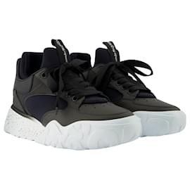 Alexander Mcqueen-Court Sneakers - Alexander Mcqueen - Black/White - Leather-Black