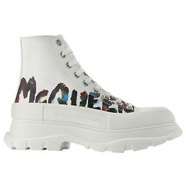 Baskets Tread Slick - Alexander Mcqueen - Blanc - Toile Blanc