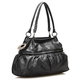Fendi-Fendi Black Leather Chef Shoulder Bag-Black