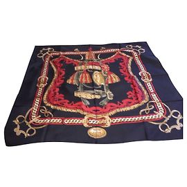 Hermès Bride de Cour Silk Scarf Black Black