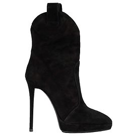 Giuseppe Zanotti Pointy Suede Black Boots Black