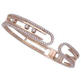 Bracelet Messika ,"Move 10th Anniversary", or rose et diamants. Autre