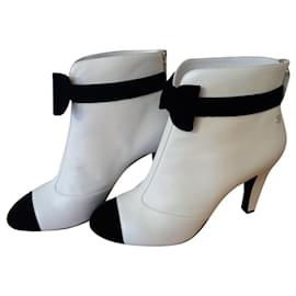 Chanel-Ankle Boots-Black,White