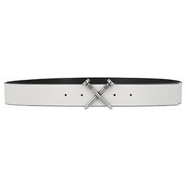 Off White Unha Cruzada Off-White H35 Cinto de couro Branco