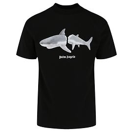 Palm Angels Broken-Shark Rundhals-T-Shirt Schwarz