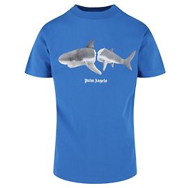 Palm Angels Broken-Shark Rundhals-T-Shirt Blau