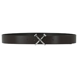 Off White Off-White Crossed Nail H35 Leather belt Black
