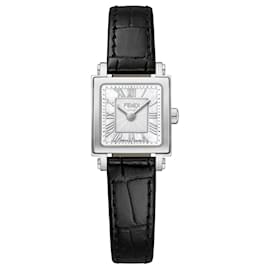 Fendi-FENDI Quadro Strap Watch-Metallic