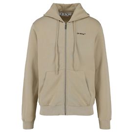 Off White Moletom off-white com estampa de setas e zíper Bege
