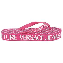 Sandália Versace Jeans Couture Flatform Logo Rosa