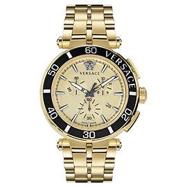 Orologio Bracciale Cronografo Versace Greca D'oro Metallico