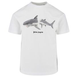 Palm Angels Broken-Shark Rundhals-T-Shirt Weiß