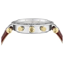 Versace-Relógio de couro Versace Bold Chrono-Prata,Metálico