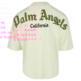 Palm Angels-Palm Angels Logo-Print T-Shirt-White