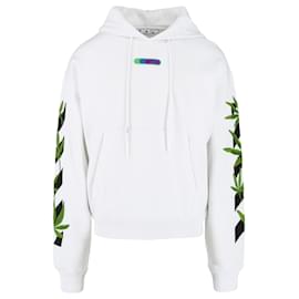 Off White Sudadera con capucha con estampado de flechas blanquecinas Blanco