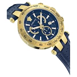 Versace-Relógio de couro Versace Bold Chrono-Dourado,Metálico