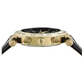 Versace-Versace Bold Chrono Leather Watch-Golden,Metallic