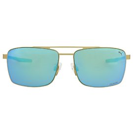 Occhiali da sole in metallo stile aviatore Puma D'oro Metallico