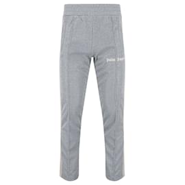 Palm Angels-Palm Angels Stripe-Detail Track Pants-Silvery,Metallic