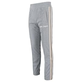 Palm Angels-Palm Angels Stripe-Detail Track Pants-Silvery,Metallic