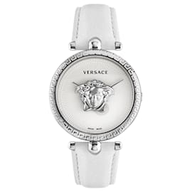 Versace-Versace Palazzo Empire Leather Watch-Silvery,Metallic