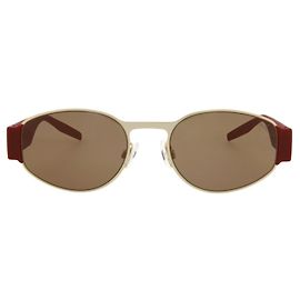 Puma Round-Frame Metal Sunglasses Golden Metallic
