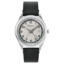 Salvatore Ferragamo-Salvatore Ferragamo Ferragamo Timeless Leather Watch-Silvery,Metallic