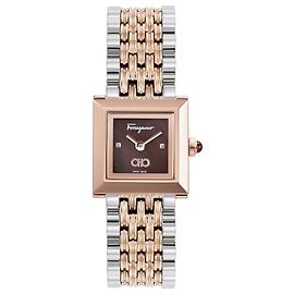 Salvatore Ferragamo Ferragamo Square Bracelet Watch Metallic