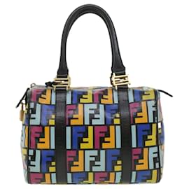 Fendi-FENDI Zucca Canvas Sac à main Multicolore Auth 33276-Multicolore