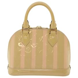 Louis Vuitton-LOUIS VUITTON Monogram Vernis Rayure Alma BB Hand Bag Beige M90970 auth 33326a-Pink,Beige