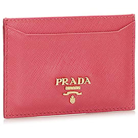 Prada-Prada Red Saffiano Card Holder-Red