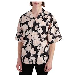 Alexander Mcqueen-Camisa de moda de hombre McQ McQueen con estampado de flores-Negro,Multicolor